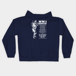 WW 1 Reenactor White Kids Hoodie